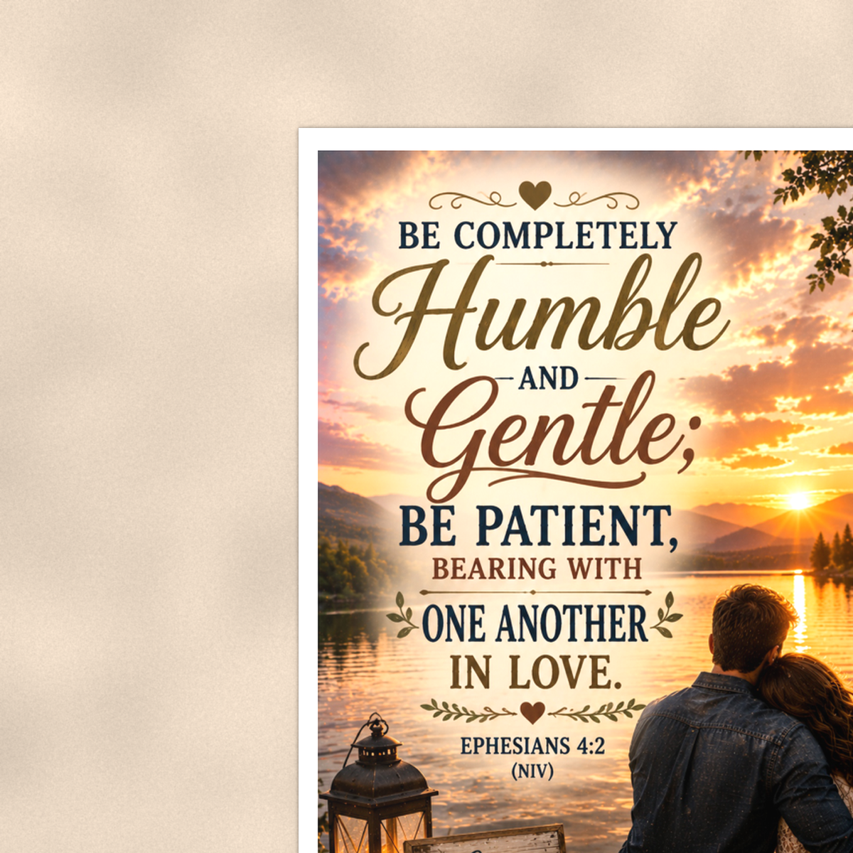 Be Completely Humble And Gentle - Ephesians 4:2, Christian Poster 16x24 & 24x36 — Context view