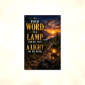 Your Word Is A Lamp For My Feet - Psalm 119:105, Christian Metal Sign 8x12 & 12x18 — Full product view