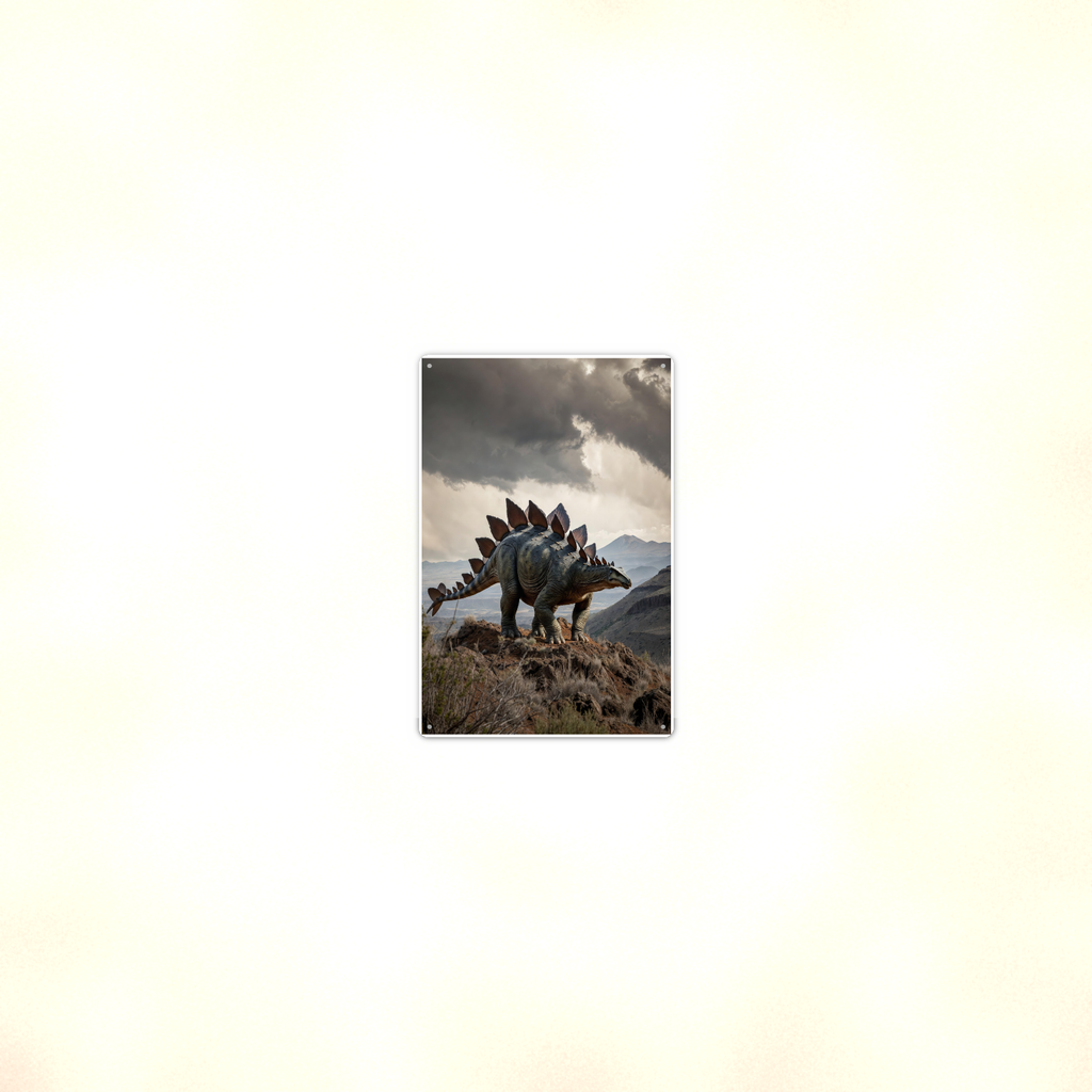 Stegosaurus Mountain Ridge - Dinosaur Metal Sign 8x12 & 12x18, Aluminum Decor — Room display