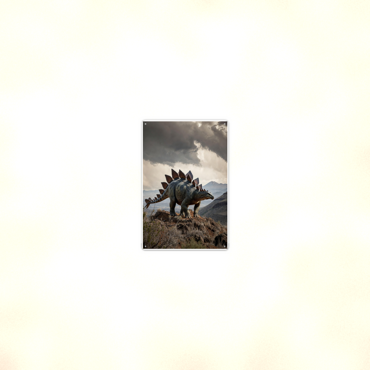 Stegosaurus Mountain Ridge - Dinosaur Metal Sign 8x12 & 12x18, Aluminum Decor — Room display