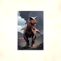 Carnotaurus Volcano Scene - Dinosaur Metal Sign 8x12 & 12x18, Aluminum Decor — Full product view