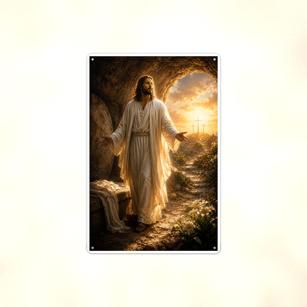 Resurrection, Empty Tomb - Christian Metal Sign 8x12 & 12x18 — Full product view
