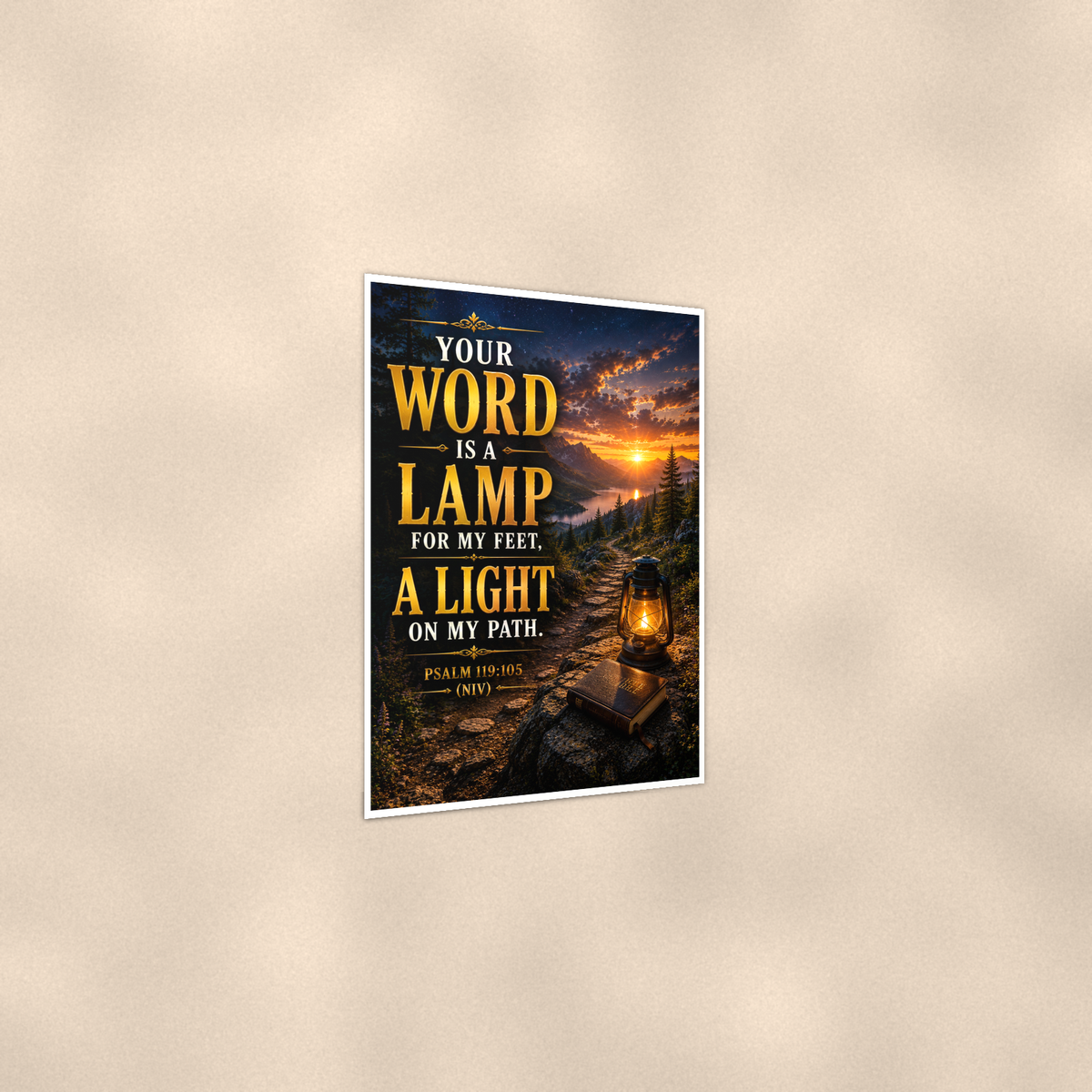 Your Word Is A Lamp For My Feet - Psalm 119:105, Christian Poster 16x24 & 24x36 — Print detail