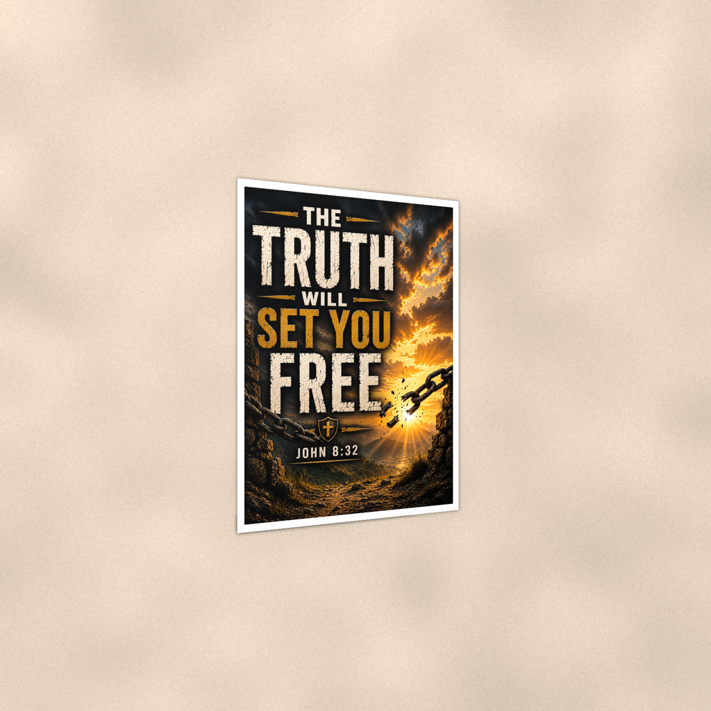 The Truth Will Set You Free - John 8:32, Christian Poster 16x24 & 24x36 — Print detail