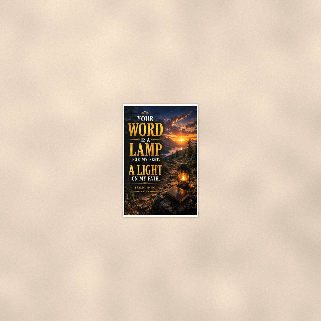 Your Word Is A Lamp For My Feet - Psalm 119:105, Christian Poster 16x24 & 24x36 — Room display