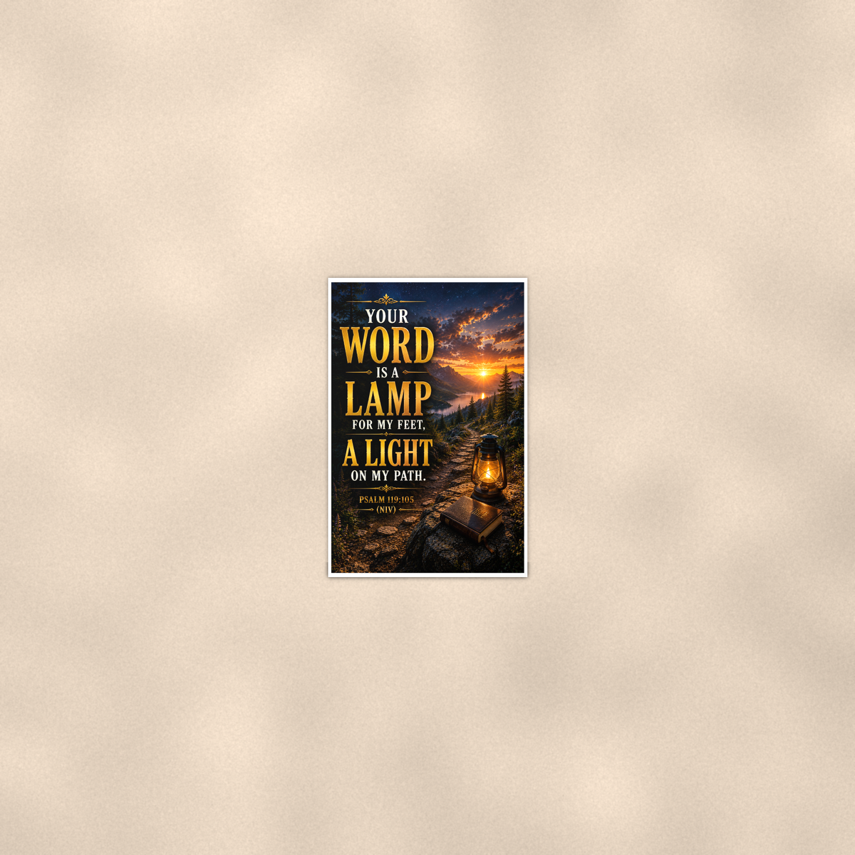 Your Word Is A Lamp For My Feet - Psalm 119:105, Christian Poster 16x24 & 24x36 — Room display