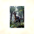 Feathered Raptor Jungle Scene - Dinosaur Metal Sign 8x12 & 12x18 — Full product view