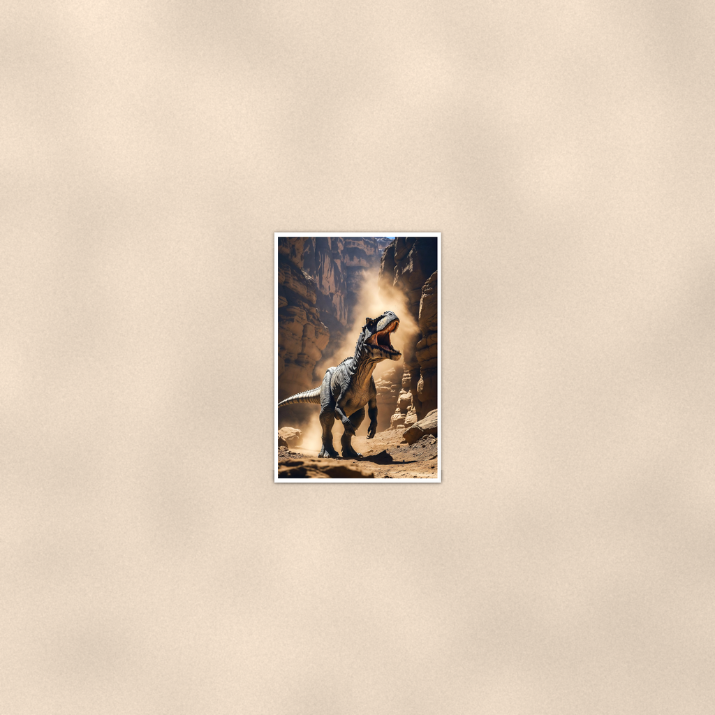 Roaring Dinosaur Canyon Scene - Poster 16x24 & 24x36 — Room display