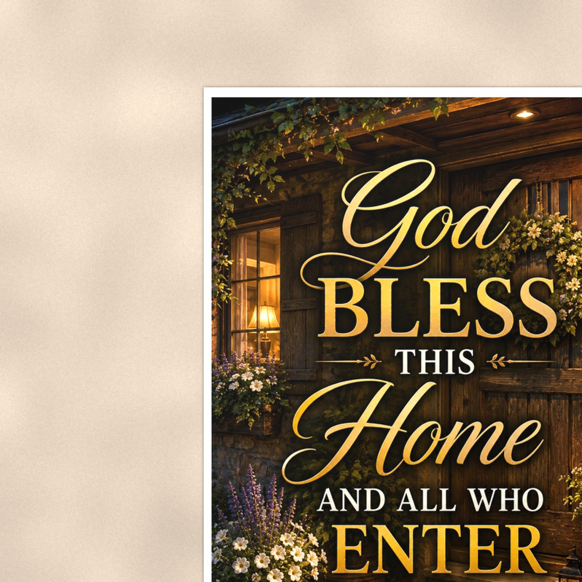 God Bless This Home And All Who Enter - Christian Poster 16x24 & 24x36 — Context view