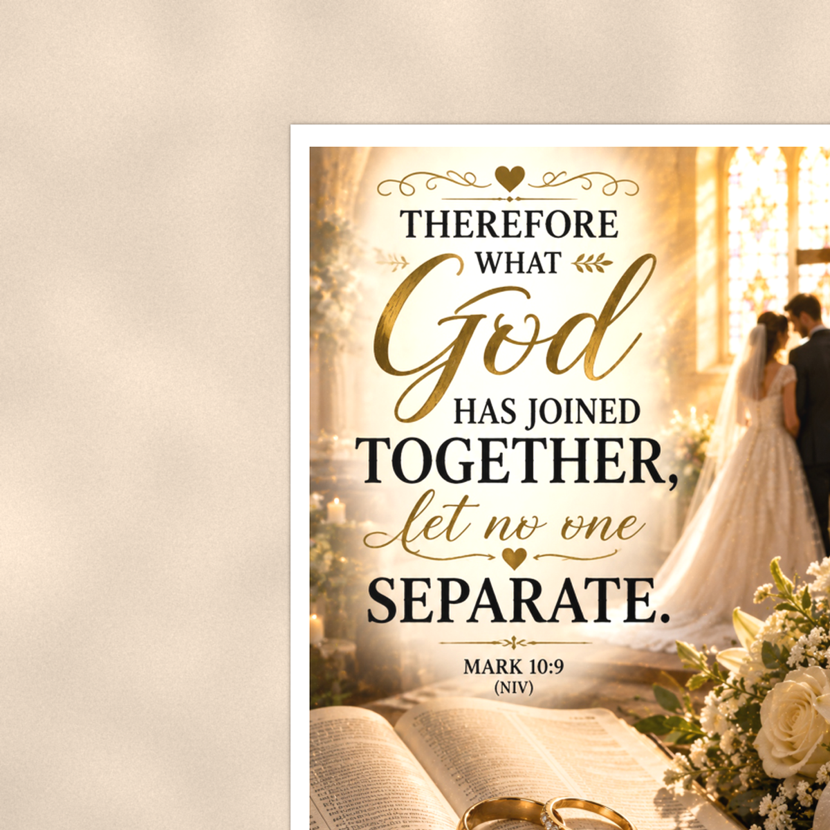 What God Has Joined Together - Mark 10:9, Christian Poster 16x24 & 24x36 — Context view