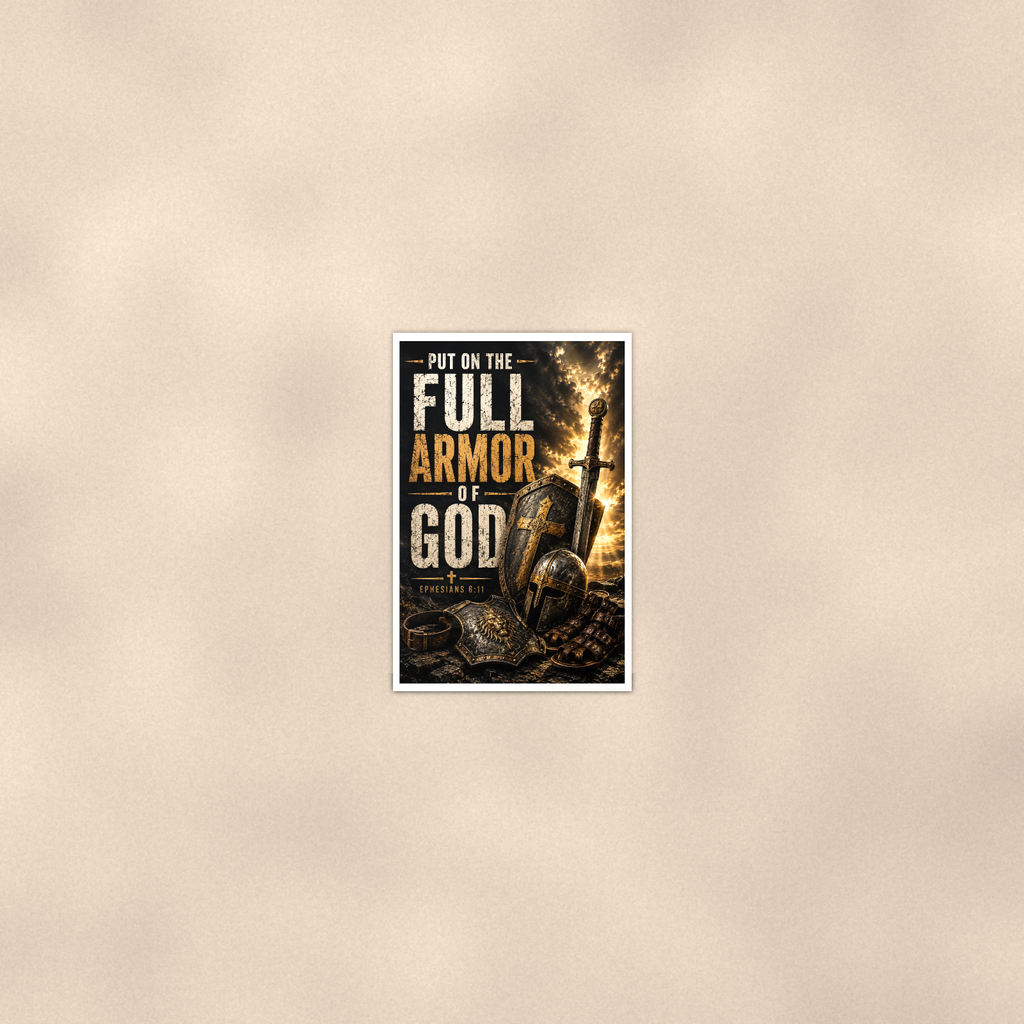 Put On The Full Armor Of God - Ephesians 6:11, Christian Poster 16x24 & 24x36 — Room display