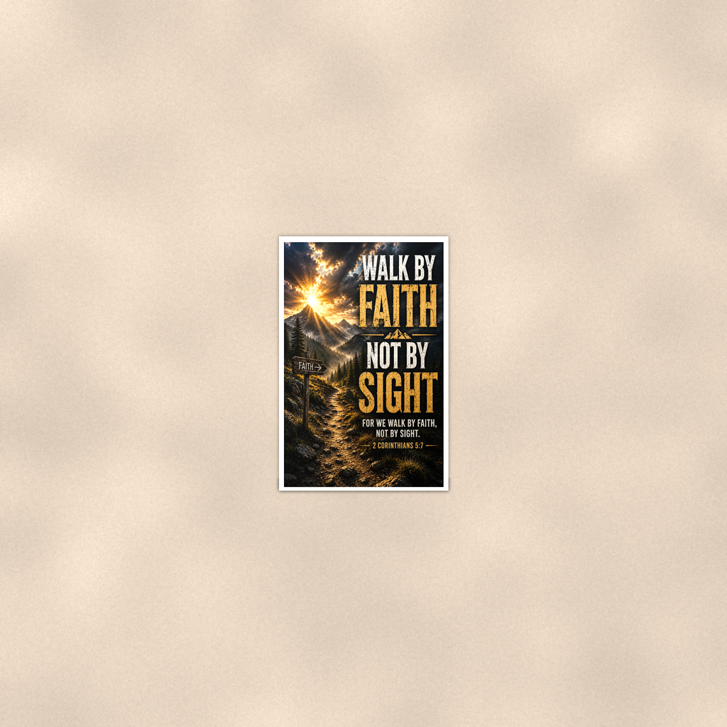 Walk By Faith, Not Sight - 2 Corinthians 5:7, Christian Poster 16x24 & 24x36 — Room display