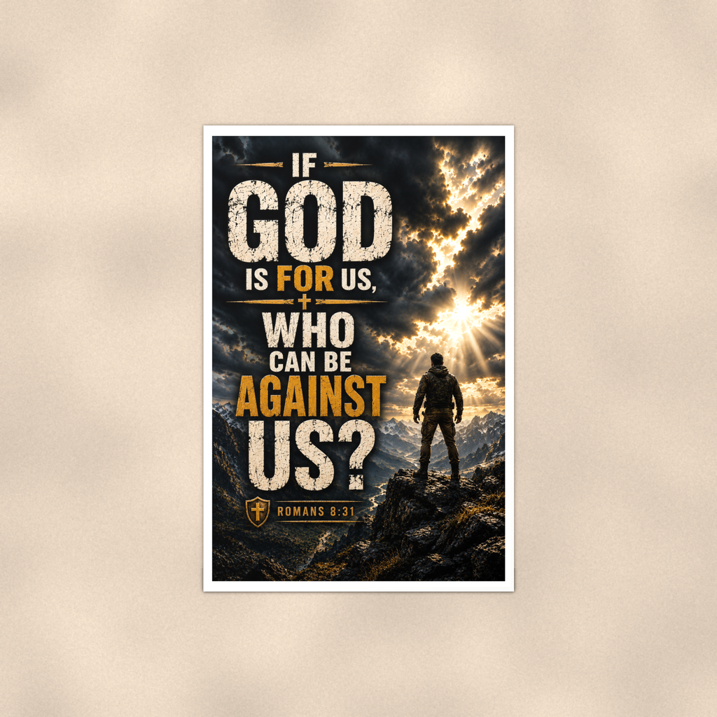 If God Is For Us, Who Can Be Against - Romans 8:31, Christian Poster 16x24 & 24x36 — Full product view