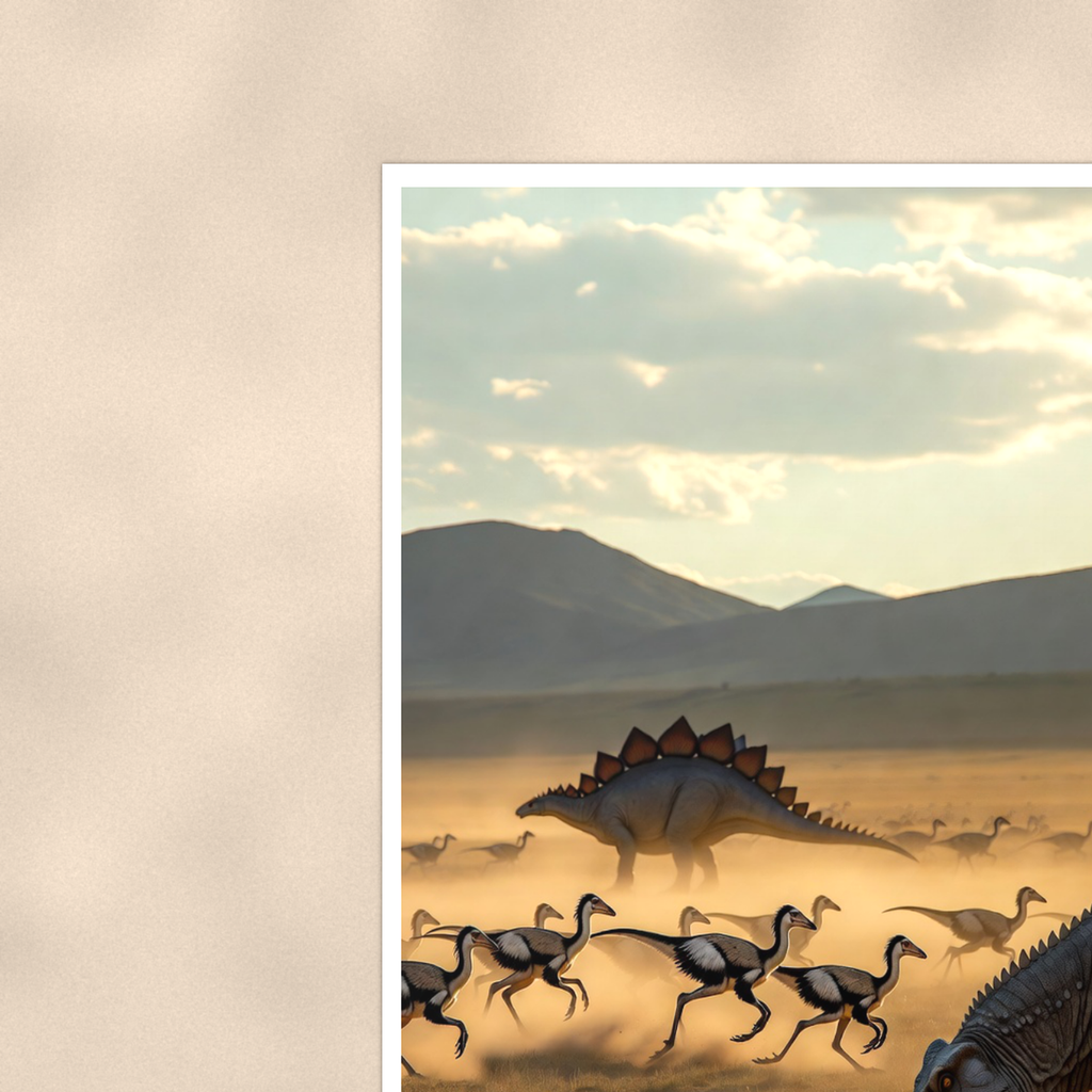 Dinosaur Herd Plains Scene - Poster 16x24 & 24x36 — Context view