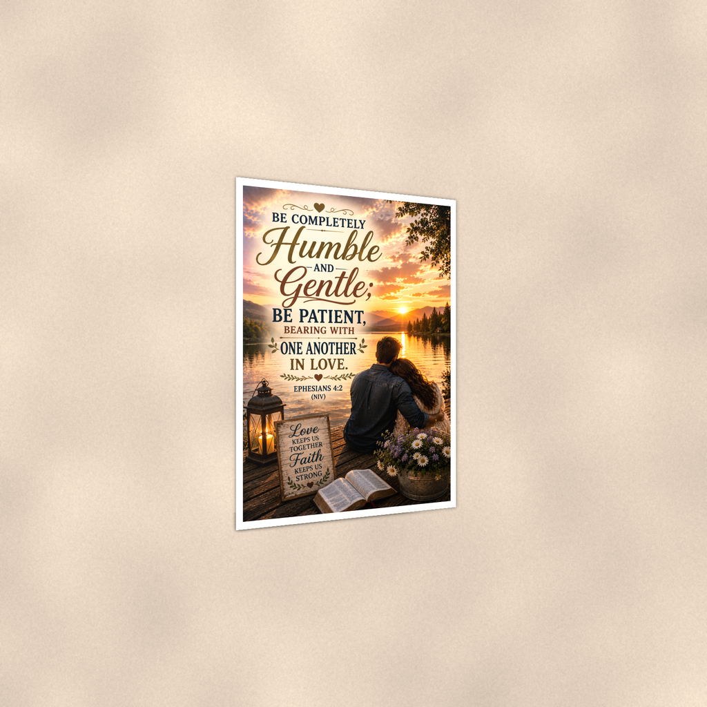 Be Completely Humble And Gentle - Ephesians 4:2, Christian Poster 16x24 & 24x36 — Print detail