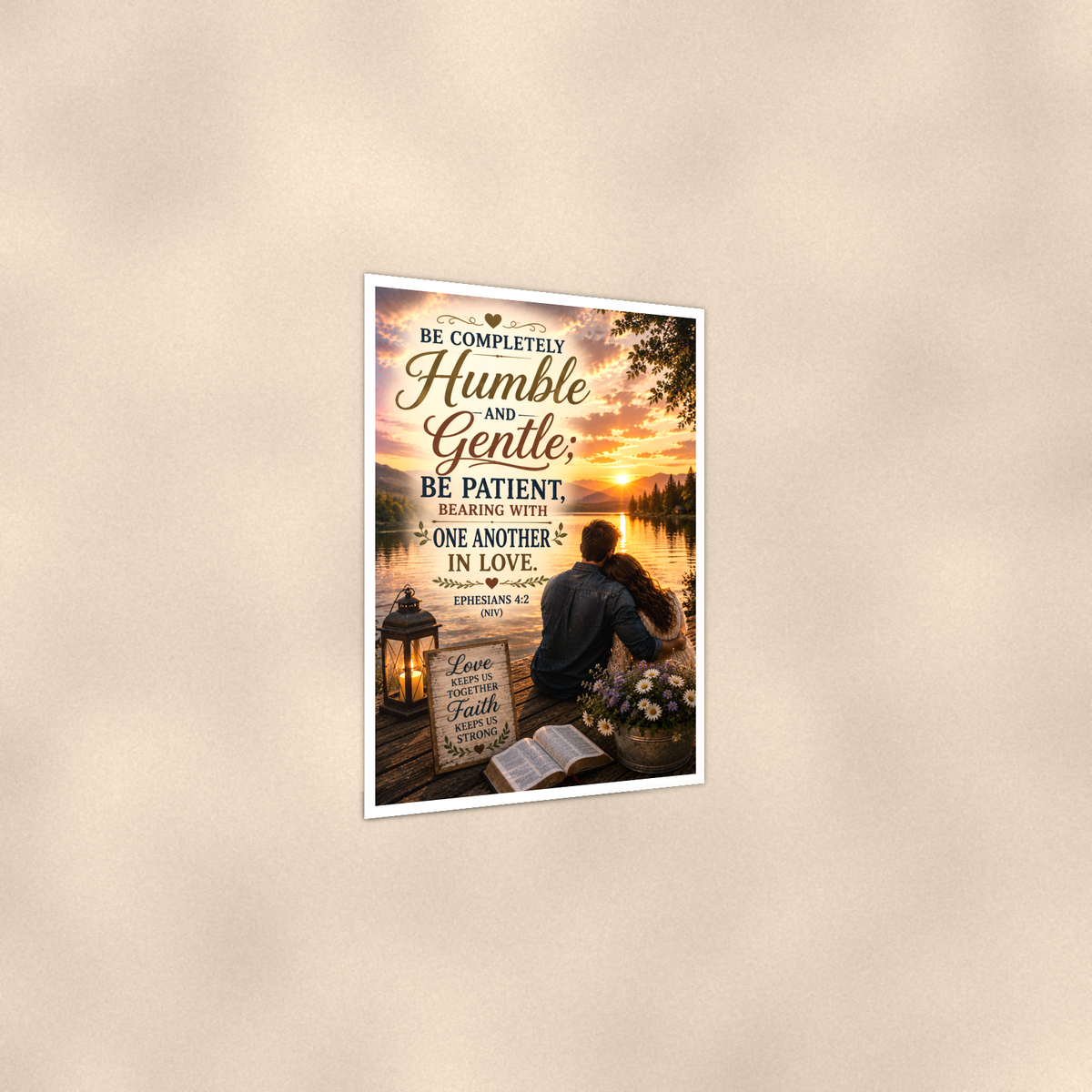 Be Completely Humble And Gentle - Ephesians 4:2, Christian Poster 16x24 & 24x36 — Print detail