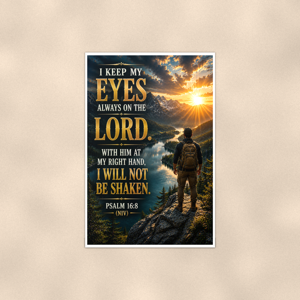 I Keep My Eyes Always On The Lord - Psalm 16:8, Christian Poster 16x24 & 24x36 — Full product view