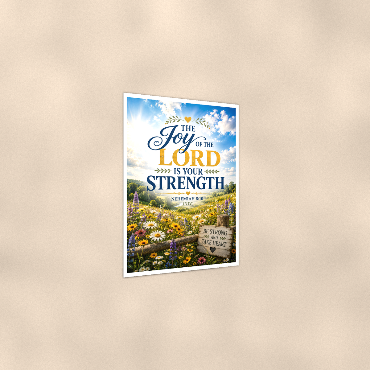 The Joy Of The Lord Is Your Strength - Nehemiah 8:10, Christian Poster 16x24 & 24x36 — Print detail