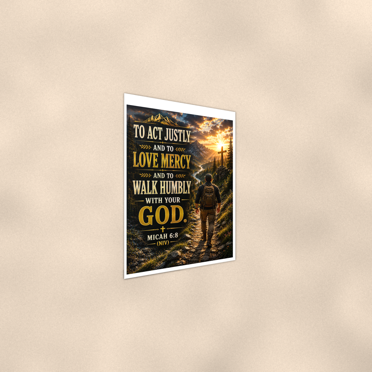 To Act Justly And Love Mercy - Micah 6:8, Christian Poster 16x24 & 24x36 — Alternate wall view