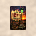 Roswell UFO Metal Wall Art, Alien Aluminum Sign, New Mexico Desert Decor, Sci Fi Gift