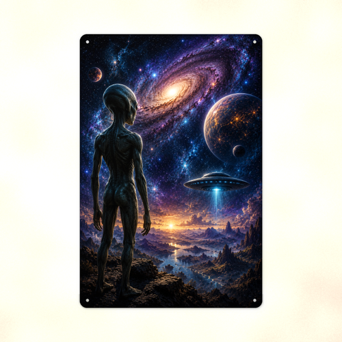 Alien Galaxy Vista Metal Sign aluminum sign - view 02