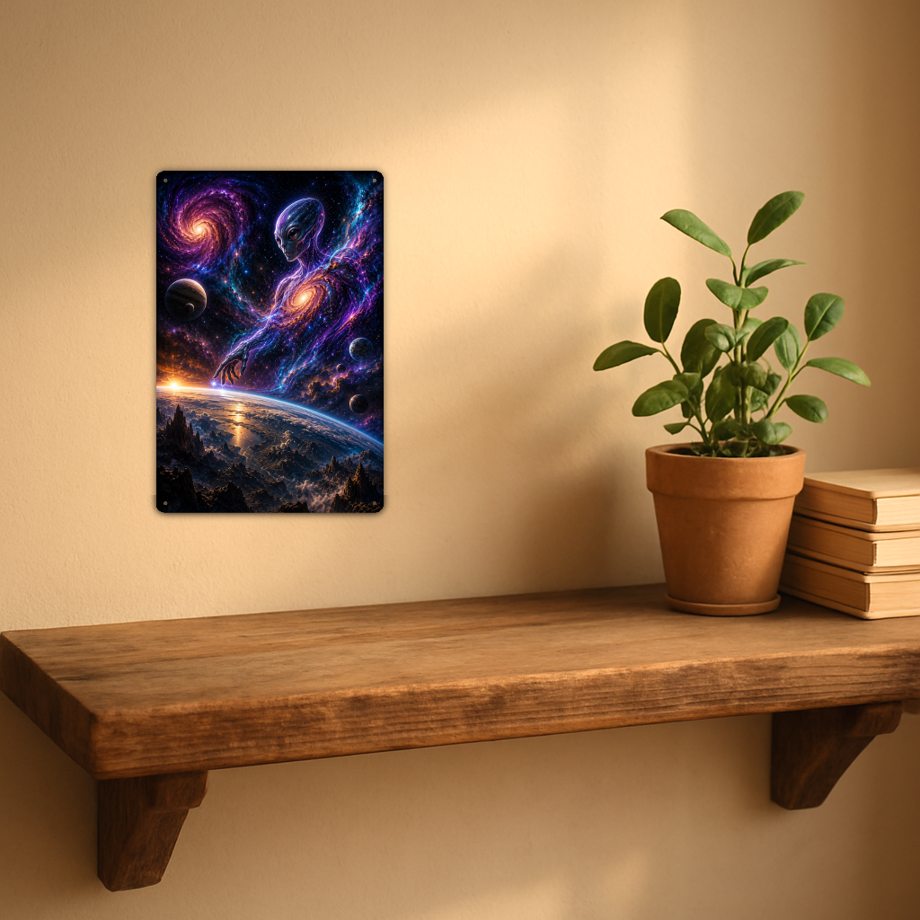 Alien Cosmic Figure Metal Sign aluminum sign - view 03