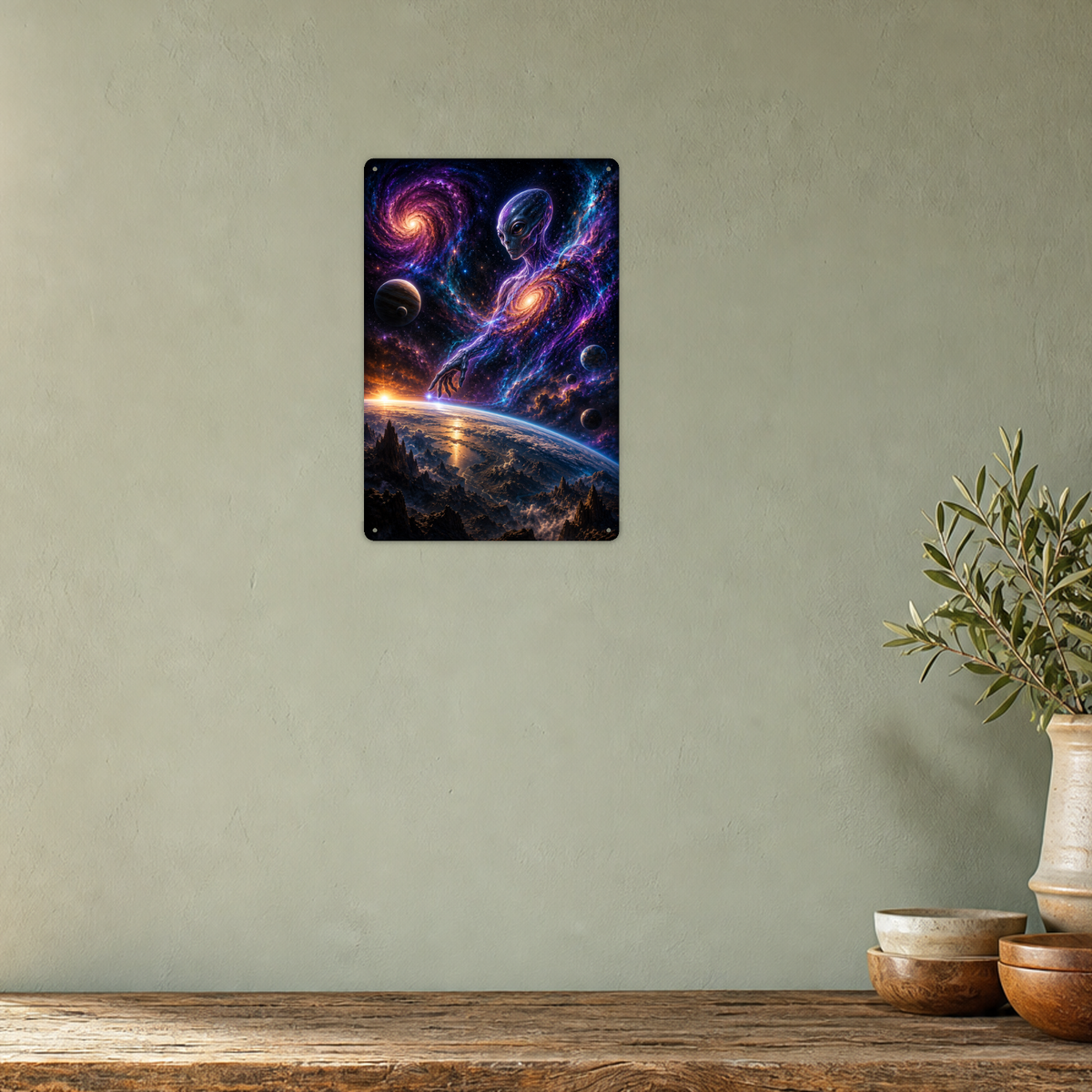 Alien Cosmic Figure Metal Sign aluminum sign - view 04