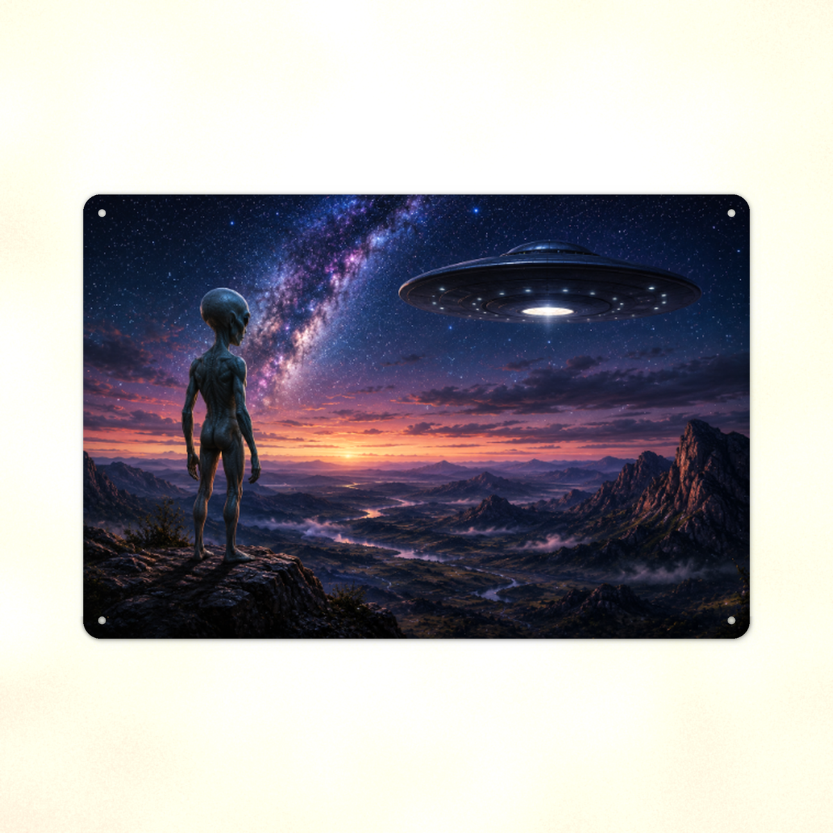 Alien Desert Traveler Metal Sign aluminum sign - view 02