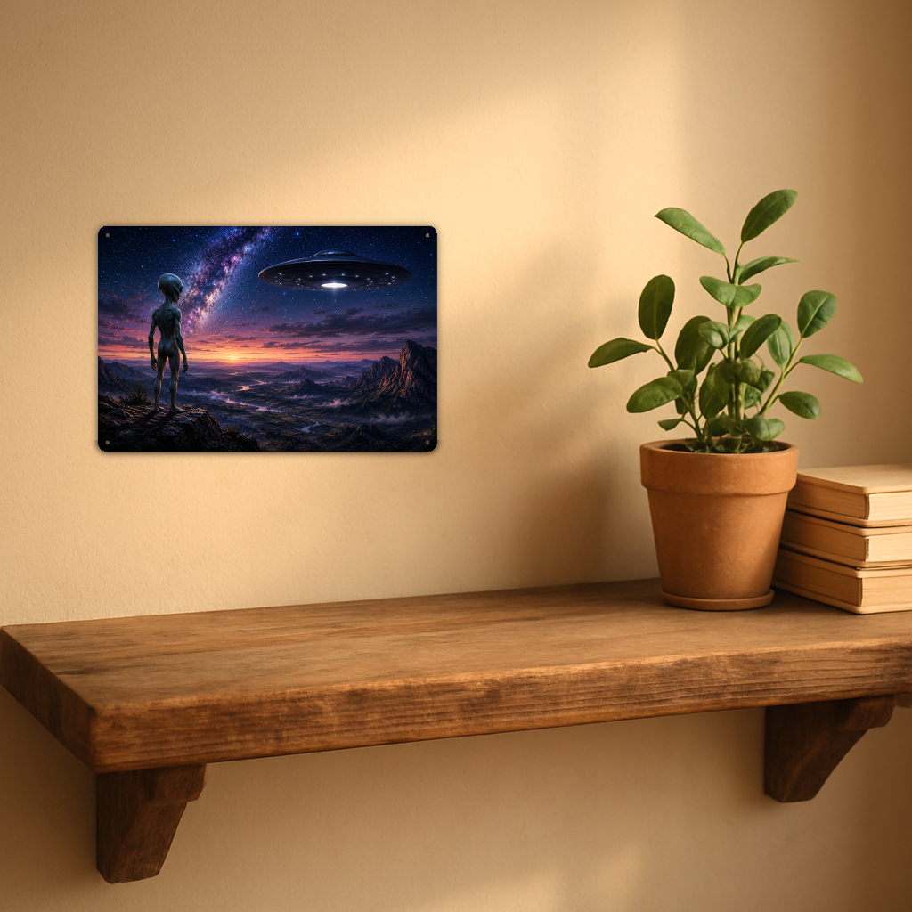 Alien Desert Traveler Metal Sign aluminum sign - view 04
