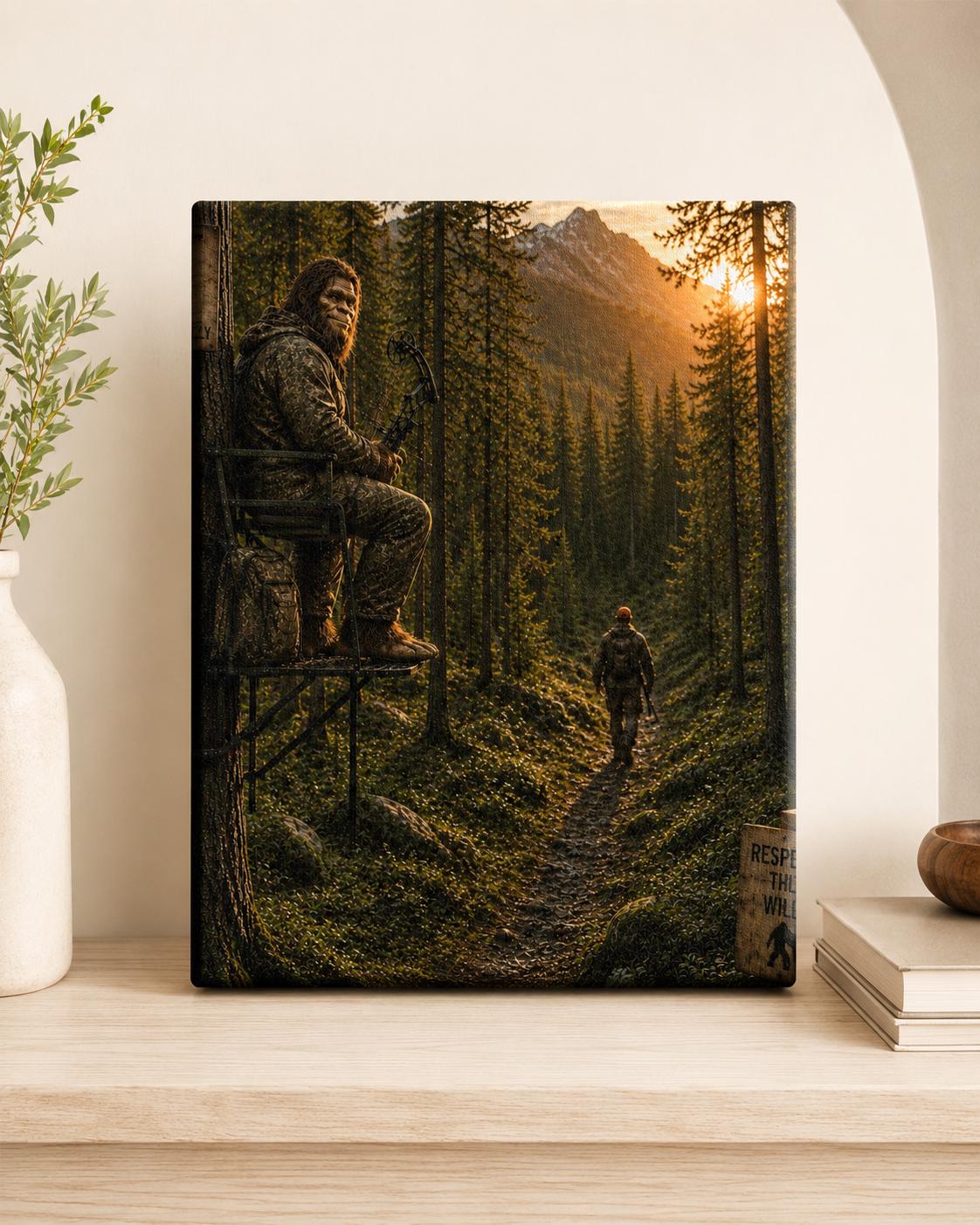 Tree Stand Bigfoot Canvas Print Canvas Print — front view on white background
