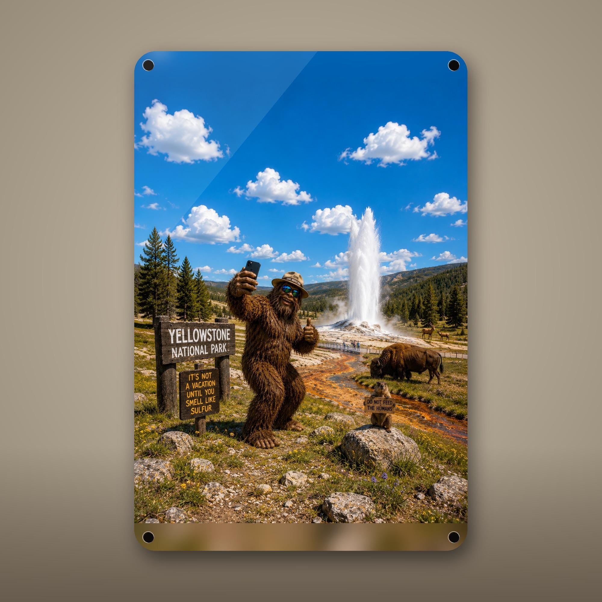 Yellowstone Bigfoot Aluminum Sign Bigfoot Aluminum Sign — front view on white background