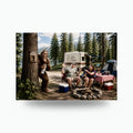 Campsite Photobomb Bigfoot Metal Sign Bigfoot Aluminum Sign — front view on white background