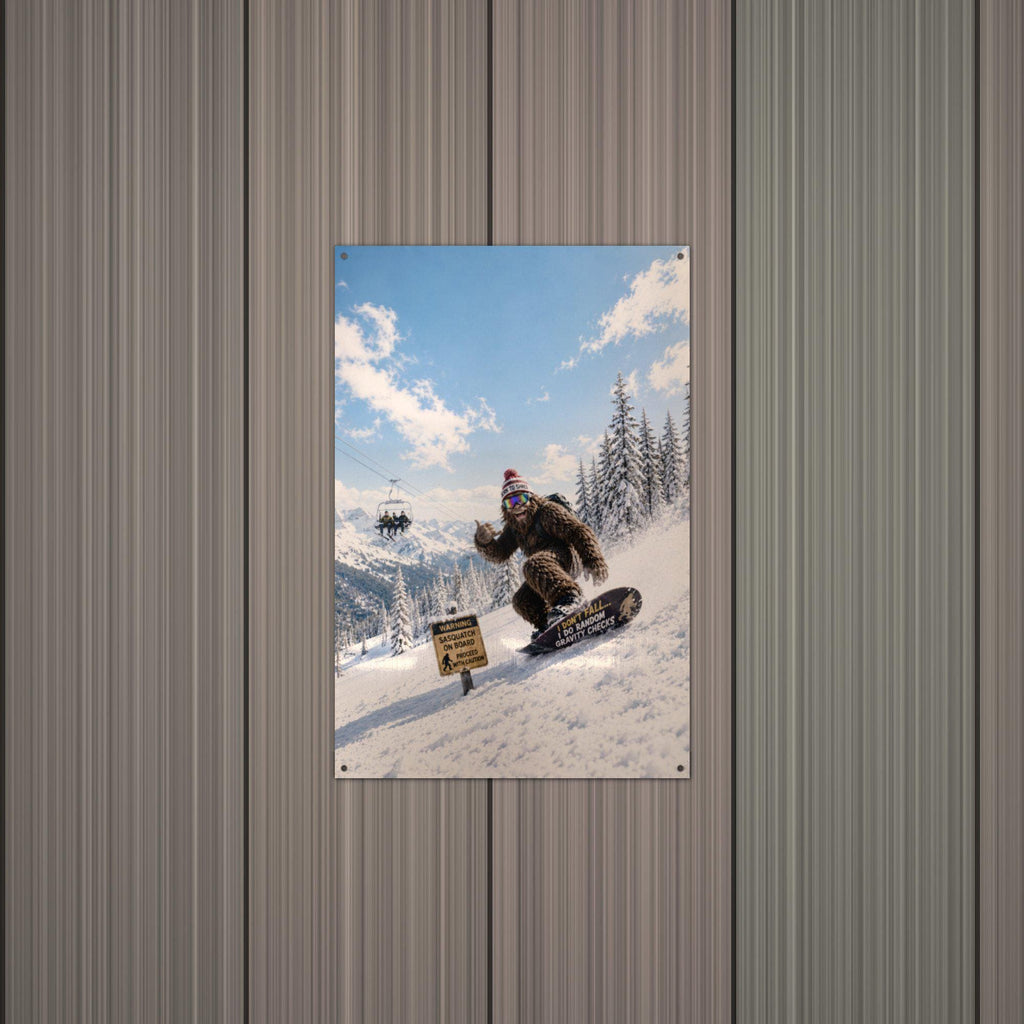 Snowboard Bigfoot Metal Sign Bigfoot Aluminum Sign — alternate angle