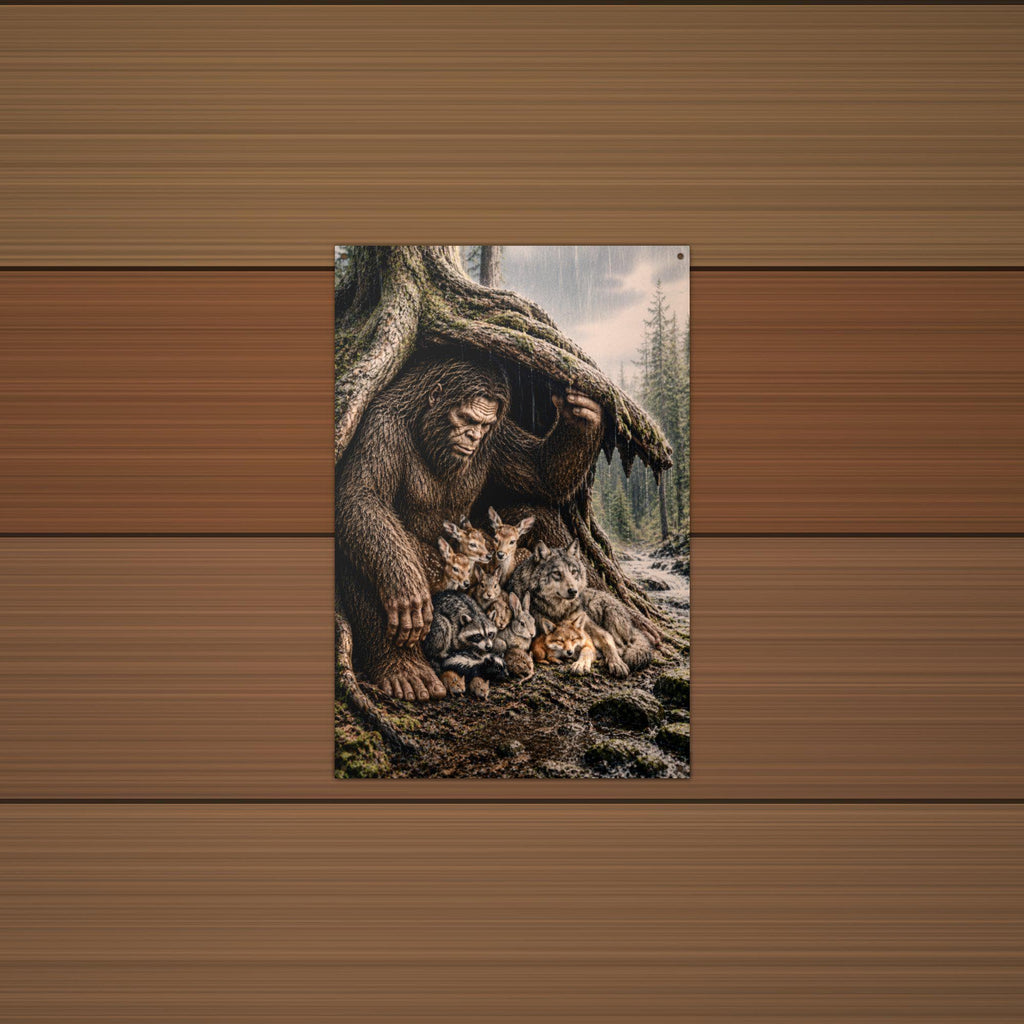 Forest Friends Bigfoot Metal Sign Bigfoot Aluminum Sign — detail view