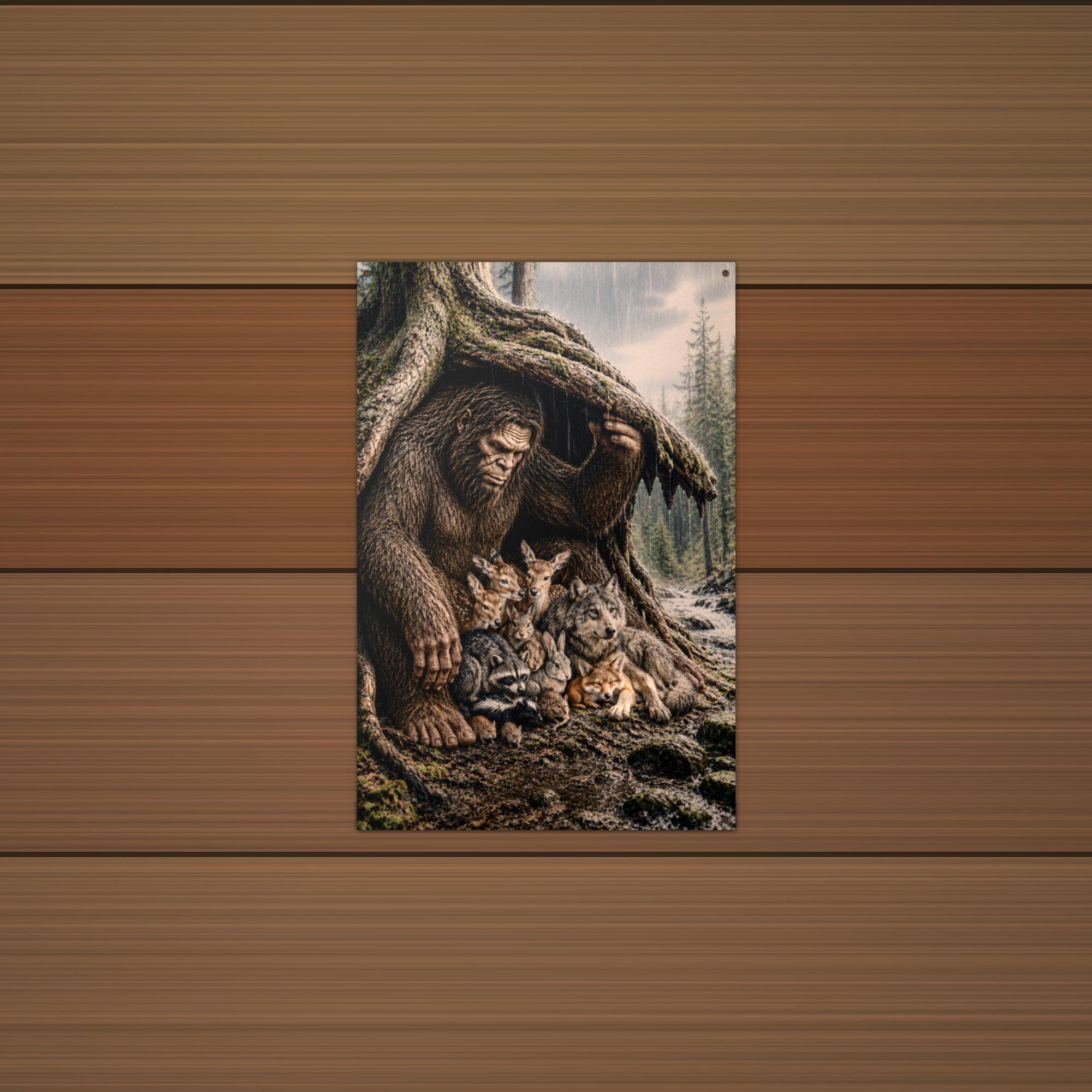 Forest Friends Bigfoot Metal Sign Bigfoot Aluminum Sign — detail view