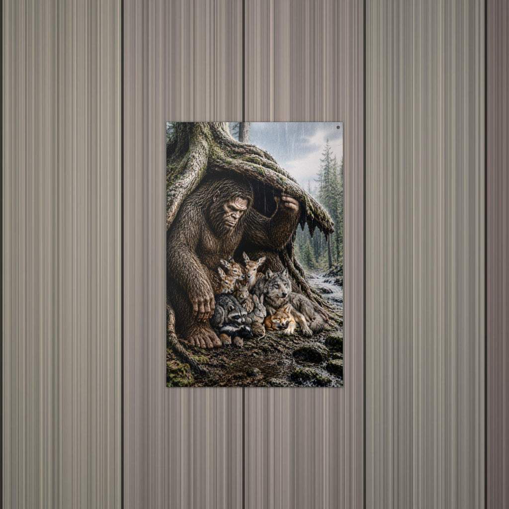 Forest Friends Bigfoot Metal Sign Bigfoot Aluminum Sign — alternate angle