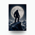 Full Moon Bigfoot Metal Sign Bigfoot Aluminum Sign — front view on white background