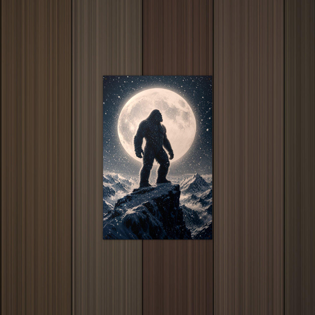 Full Moon Bigfoot Metal Sign Bigfoot Aluminum Sign — lifestyle setting