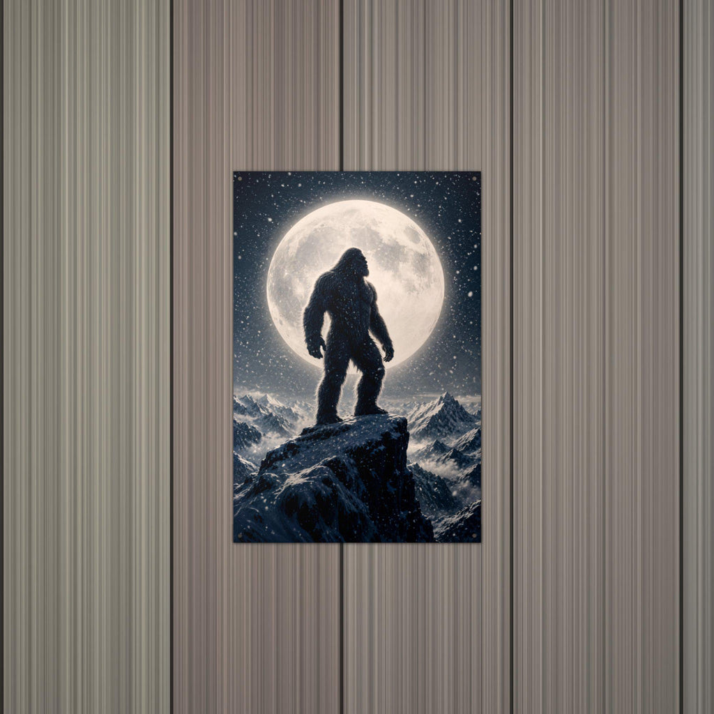 Full Moon Bigfoot Metal Sign Bigfoot Aluminum Sign — alternate angle