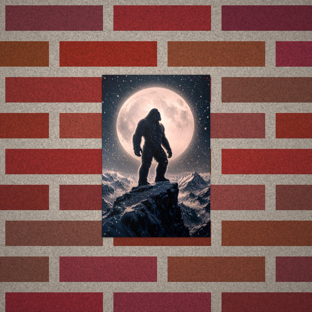 Full Moon Bigfoot Metal Sign Bigfoot Aluminum Sign — alternate angle