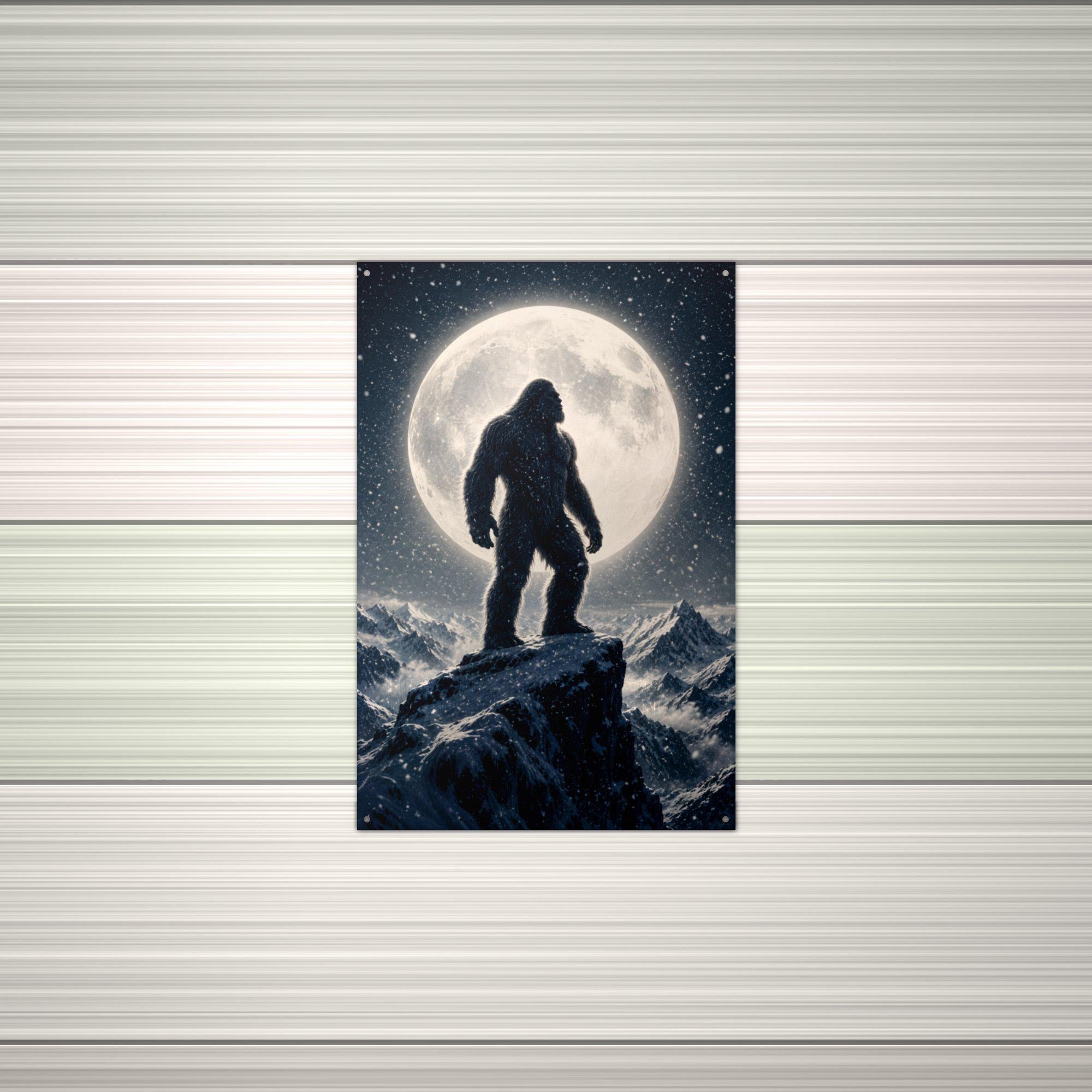 Full Moon Bigfoot Metal Sign Bigfoot Aluminum Sign — alternate angle