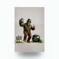 St. Patrick's Bigfoot Metal Sign Bigfoot Aluminum Sign — front view on white background