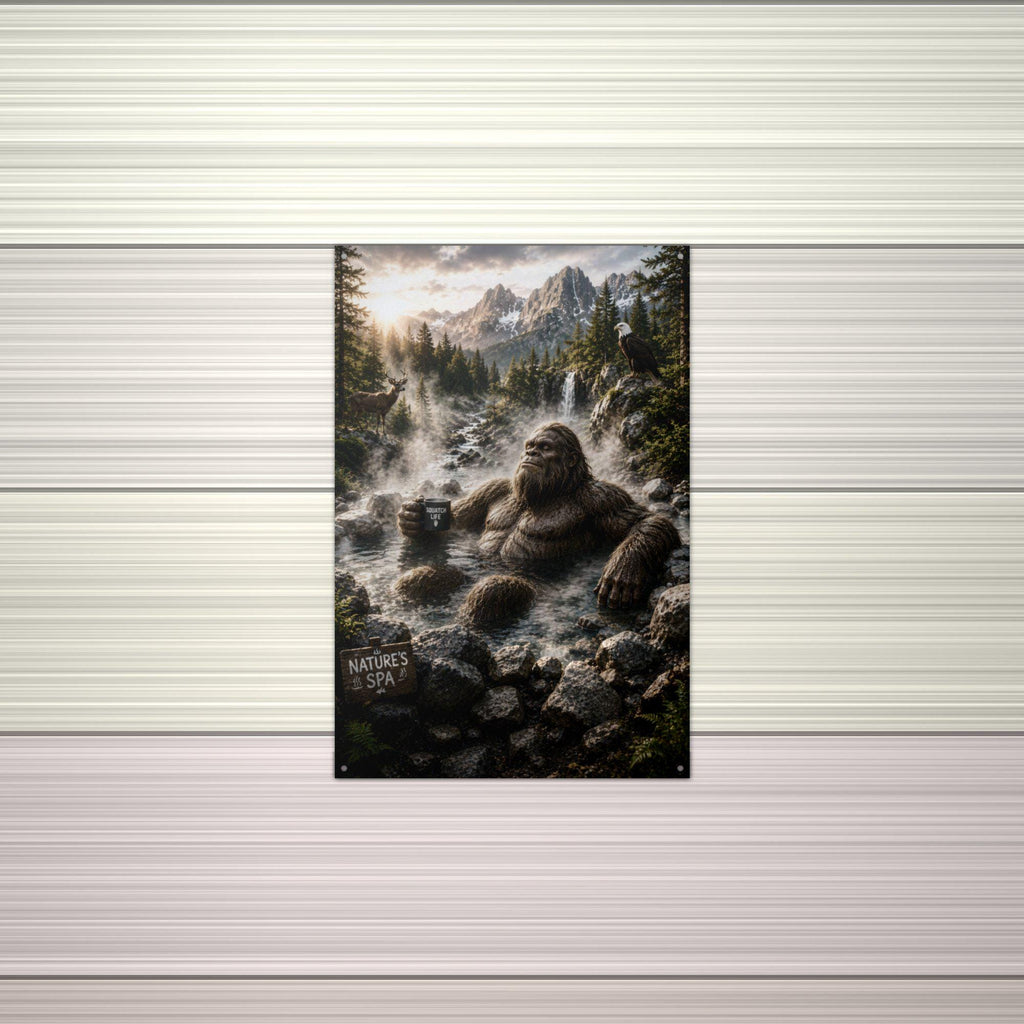 Misty Rocks Bigfoot Metal Sign Bigfoot Aluminum Sign — alternate angle
