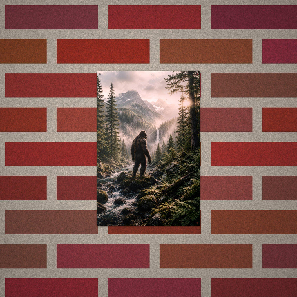 Waterfall Valley Bigfoot Metal Sign Bigfoot Aluminum Sign — alternate angle