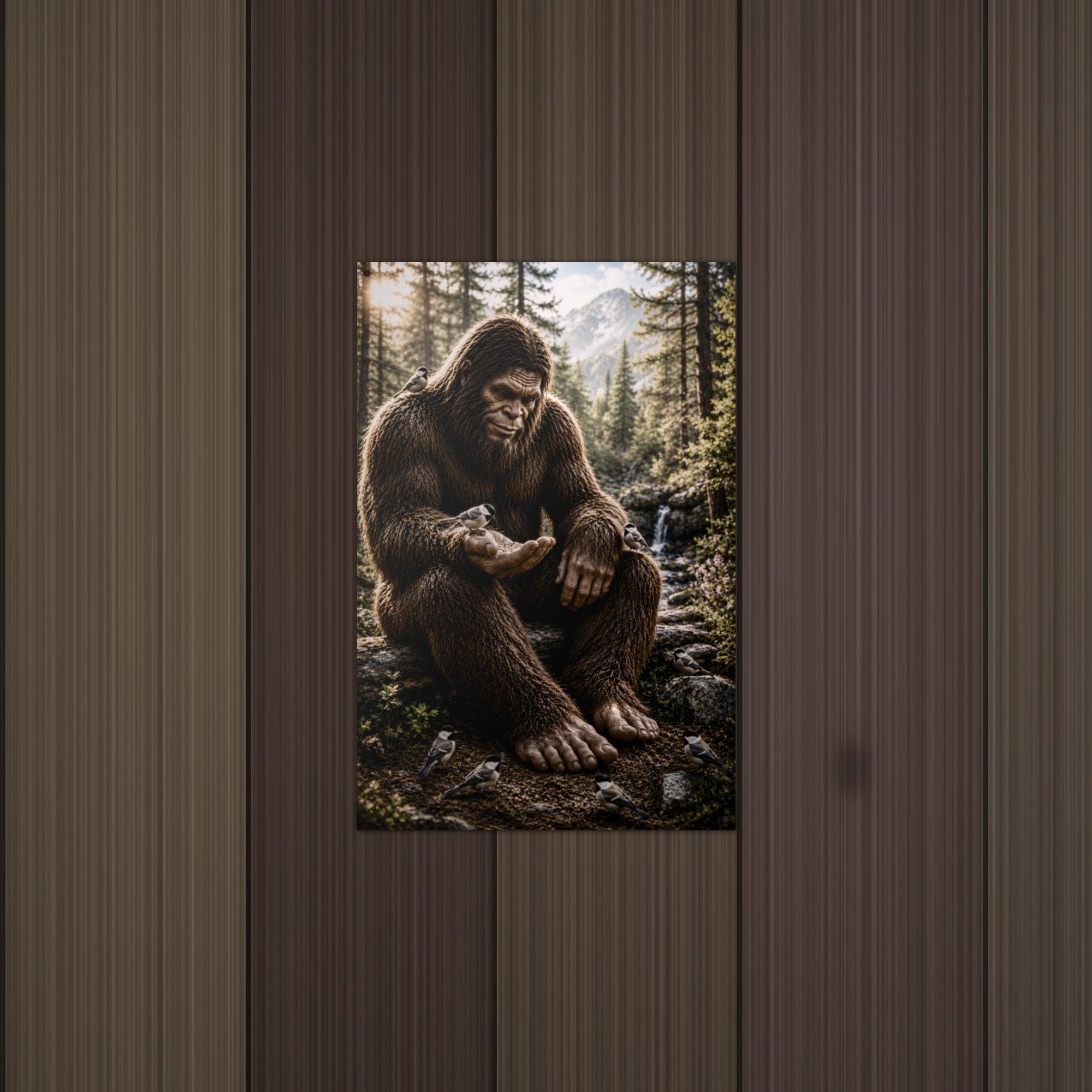 Gentle Giant Bigfoot Metal Sign Bigfoot Aluminum Sign — lifestyle setting