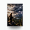 Storm Watcher Bigfoot Metal Sign Bigfoot Aluminum Sign — front view on white background