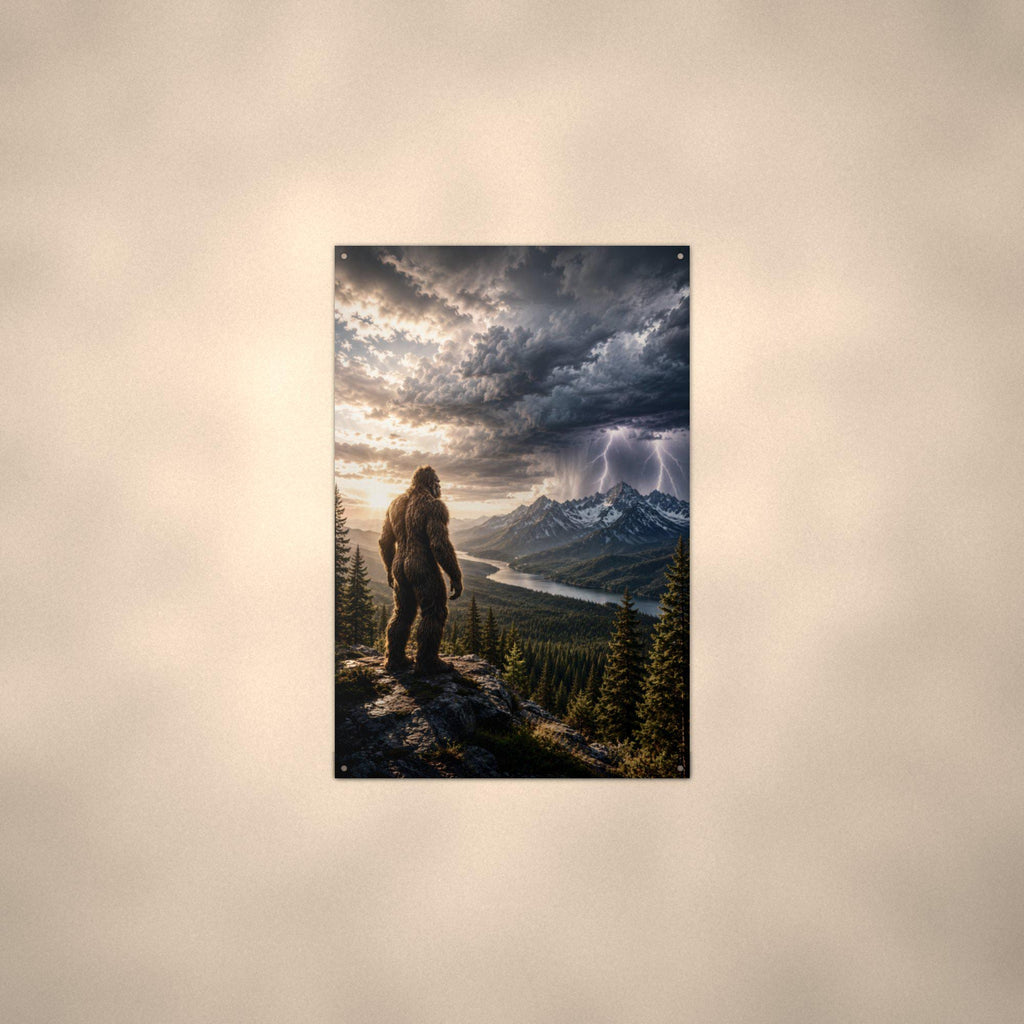 Storm Watcher Bigfoot Metal Sign Bigfoot Aluminum Sign — alternate angle