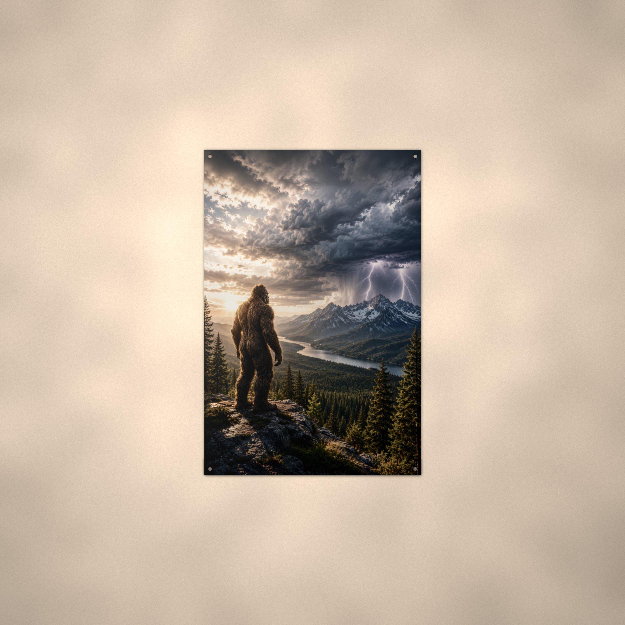 Storm Watcher Bigfoot Metal Sign Bigfoot Aluminum Sign — alternate angle