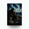 Wolf Pack Aurora Bigfoot Metal Sign Bigfoot Aluminum Sign — front view on white background