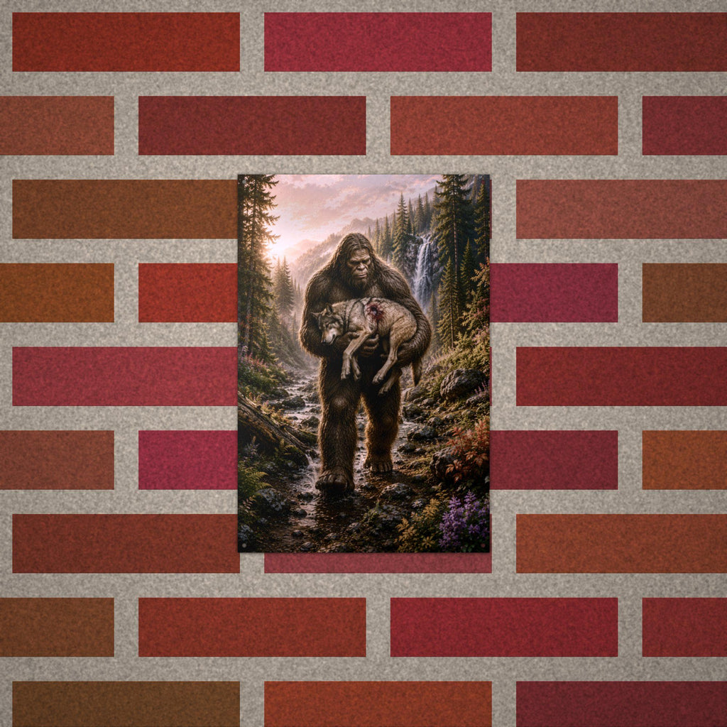 Wolf Pup Rescue Bigfoot Metal Sign Bigfoot Aluminum Sign — alternate angle